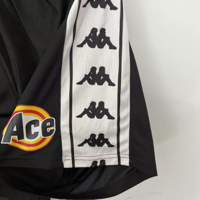 Short Vasco da Gama Retrô 2000 - Kappa Masculino - Preto e Branco