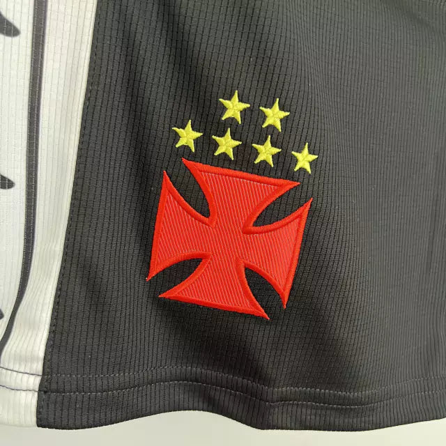 Short Vasco da Gama Retrô 2000 - Kappa Masculino - Preto e Branco