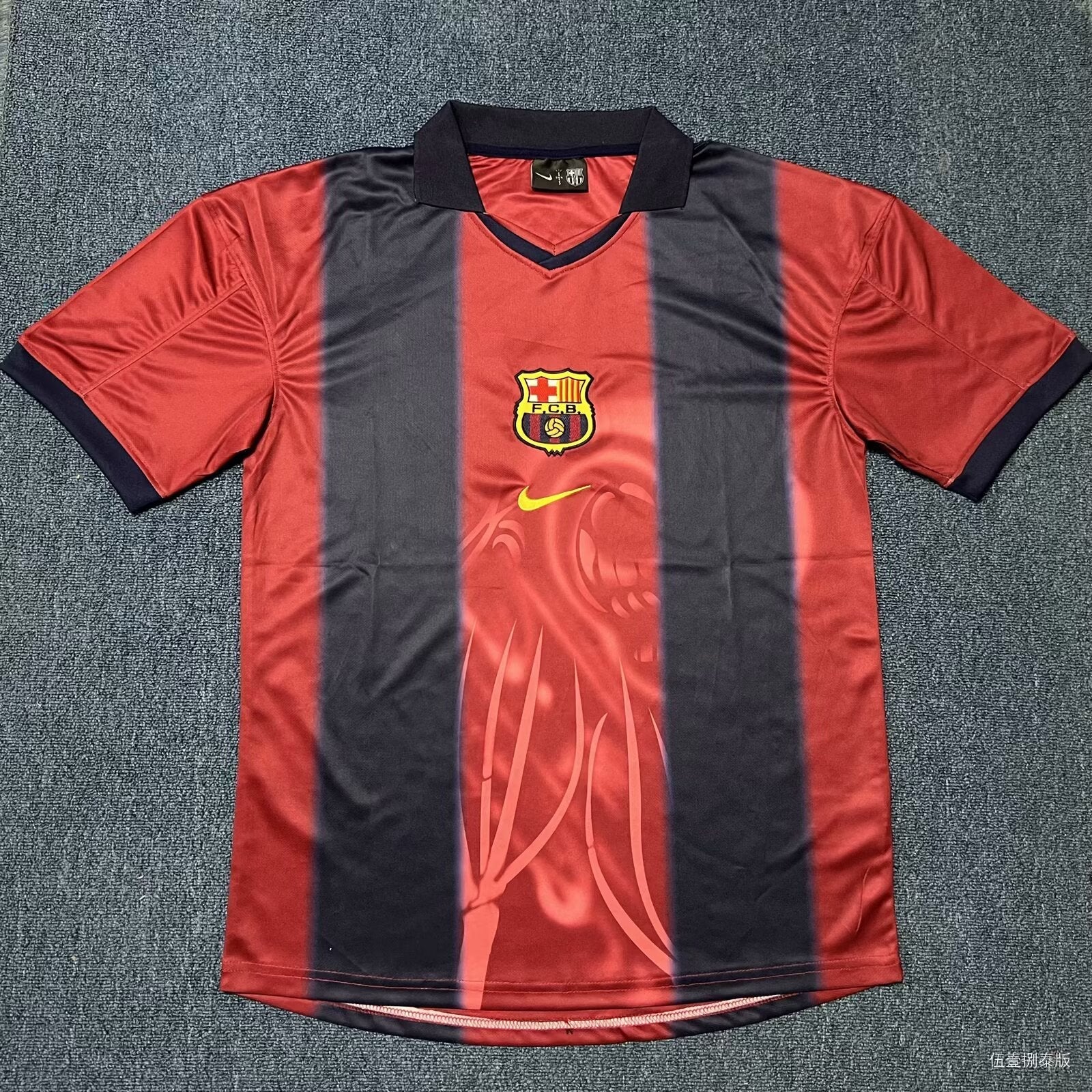 CJ x  x Barcelona Retro 2000/01 Home Skeleton jersey