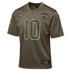 New England Patriots Drake Maye Olive 2025 Salute to Service Game Jersey