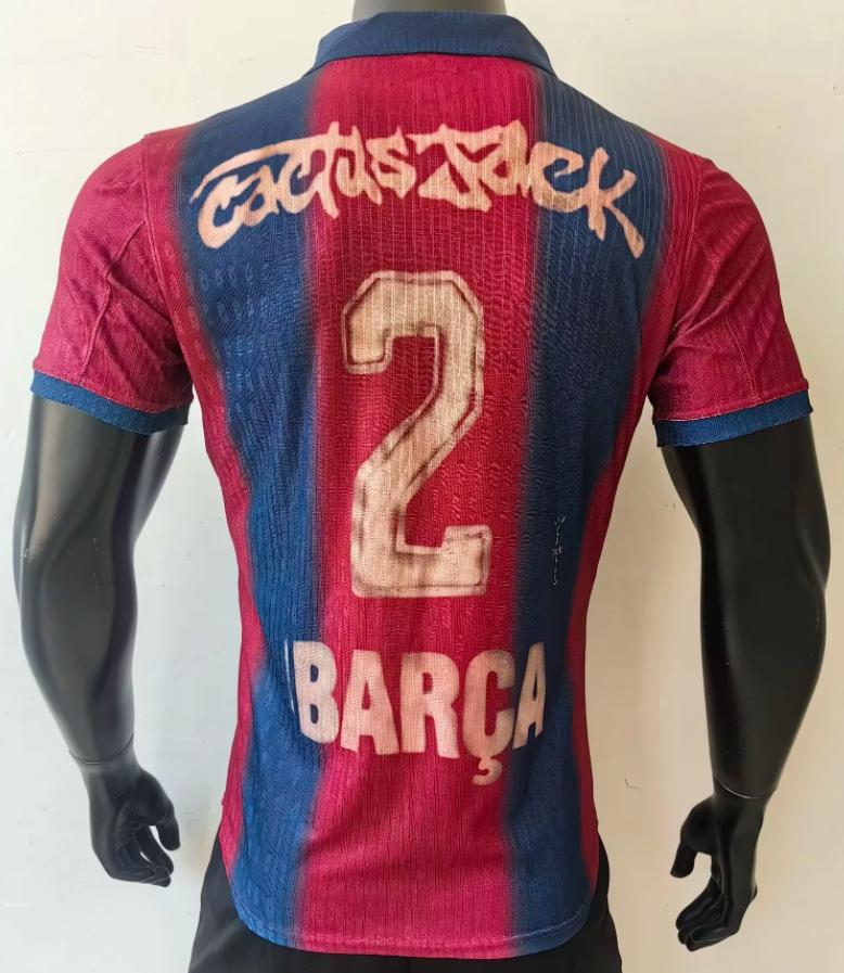 Cj X  X FC Barcelona Retro 2000/01 Home Skeleton Player - Slim Fit