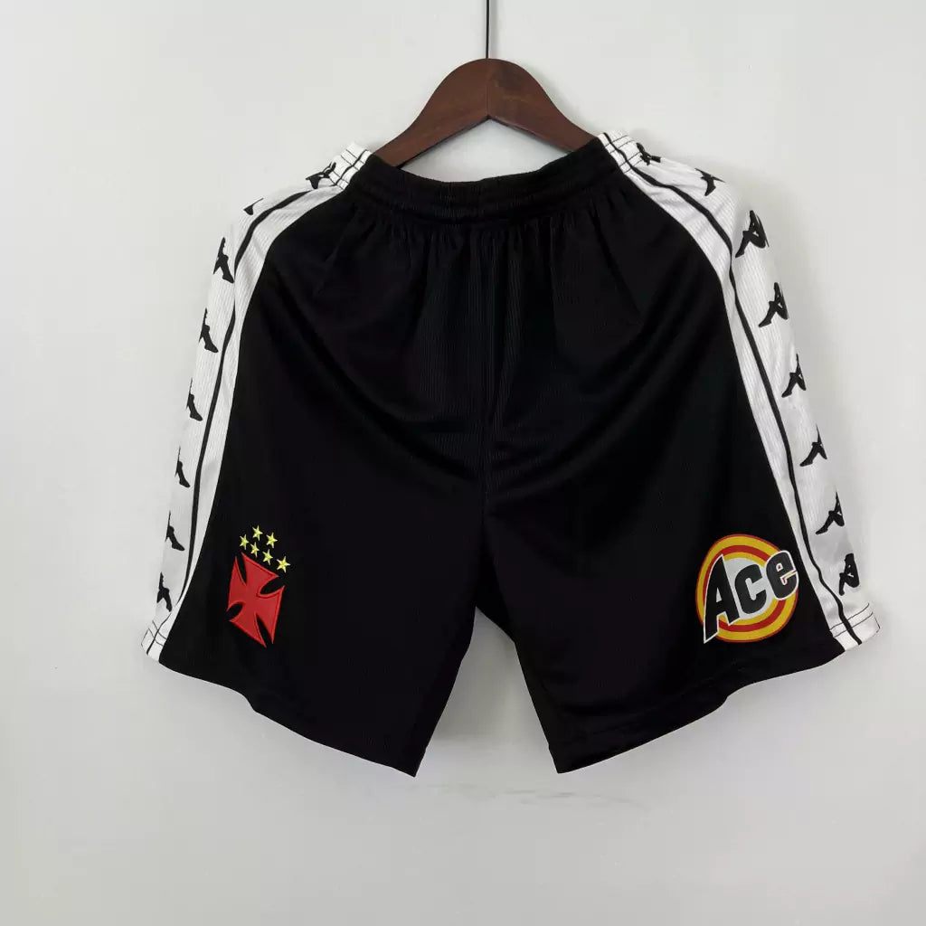 Short Vasco da Gama Retrô 2000 - Kappa Masculino - Preto e Branco