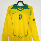 Brazil 2004 I Home Jersey - Brasil Long Sleeve Retro Version