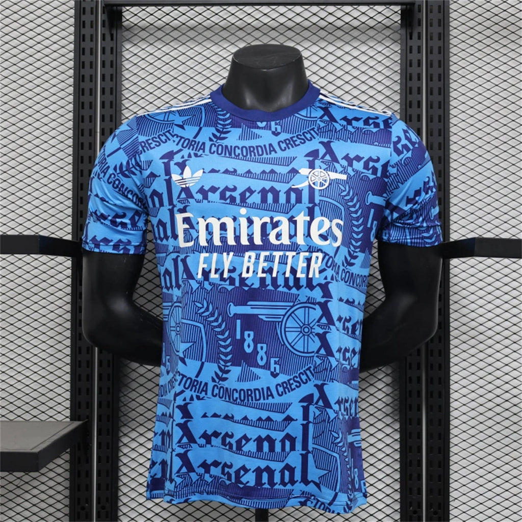 Arsenal 25/26 Pre-Match Jersey - Blue - Player Version - Slim Fit