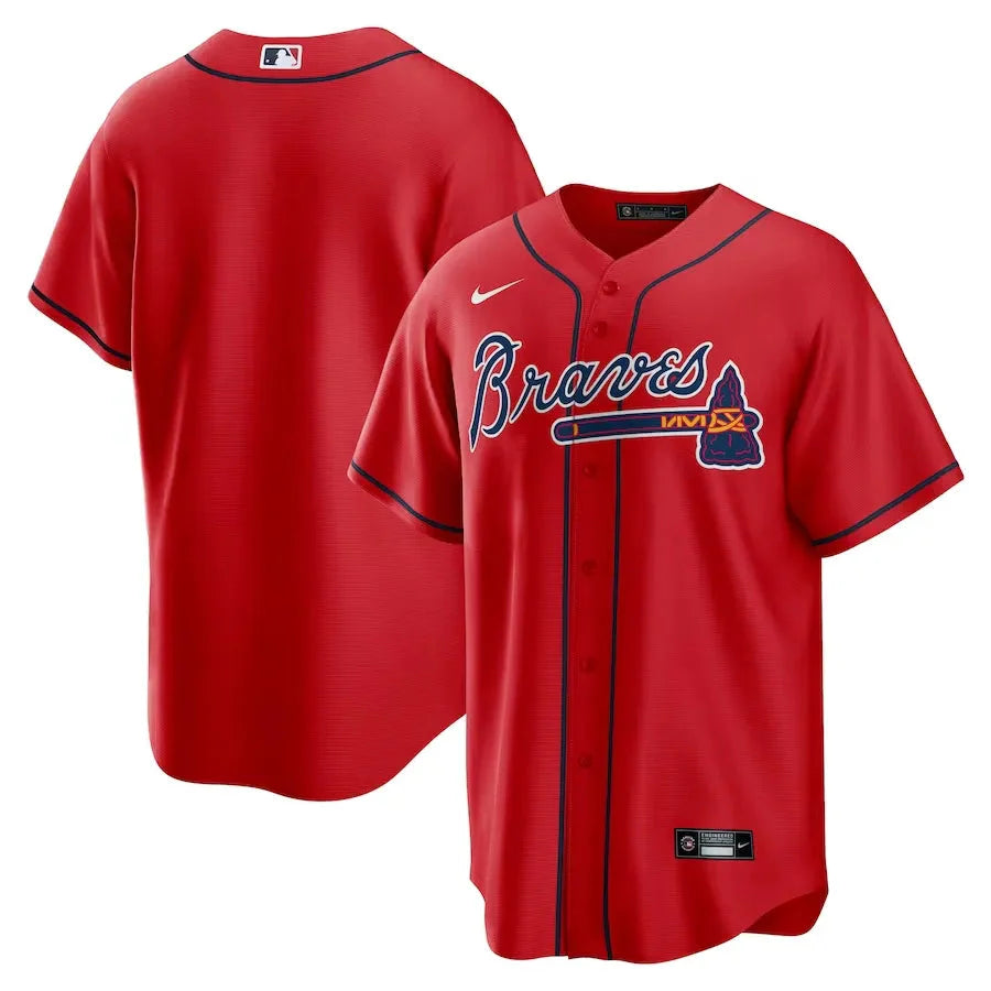 Jersey MLB Atlanta Braves II Torcedor Masculina Vermelha
