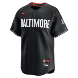 Jersey MLB Baltimore Orioles Black City Connect Adley Rutschman 35 Torcedor Masculina Preta