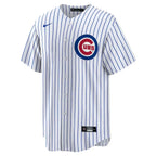 Jersey MLB Chicago Cubs Home Torcedor Masculina Listrada Branca
