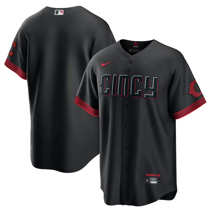 Jersey MLB Cincinnati Reds Connect City Torcedor Masculina Preta