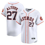Jersey MLB Houston Astros Jose Altuve 27 White Home Torcedor Masculina Branca