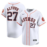 Jersey MLB Houston Astros Jose Altuve 27 White Home Torcedor Masculina Branca