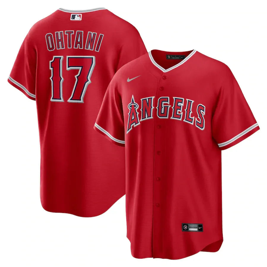 Jersey MLB Los Angeles Angels II Torcedor Masculina Vermelha Shohei Ohtani 17