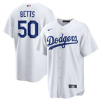 Jersey MLB Los Angeles Dodgers I Torcedor Masculina Branca Mookie Betts 50