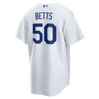 Jersey MLB Los Angeles Dodgers I Torcedor Masculina Branca Mookie Betts 50
