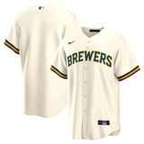 Jersey MLB Milwaukee Brewers Home Torcedor Masculina Bege