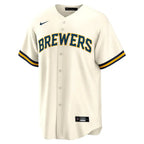 Jersey MLB Milwaukee Brewers Home Torcedor Masculina Bege