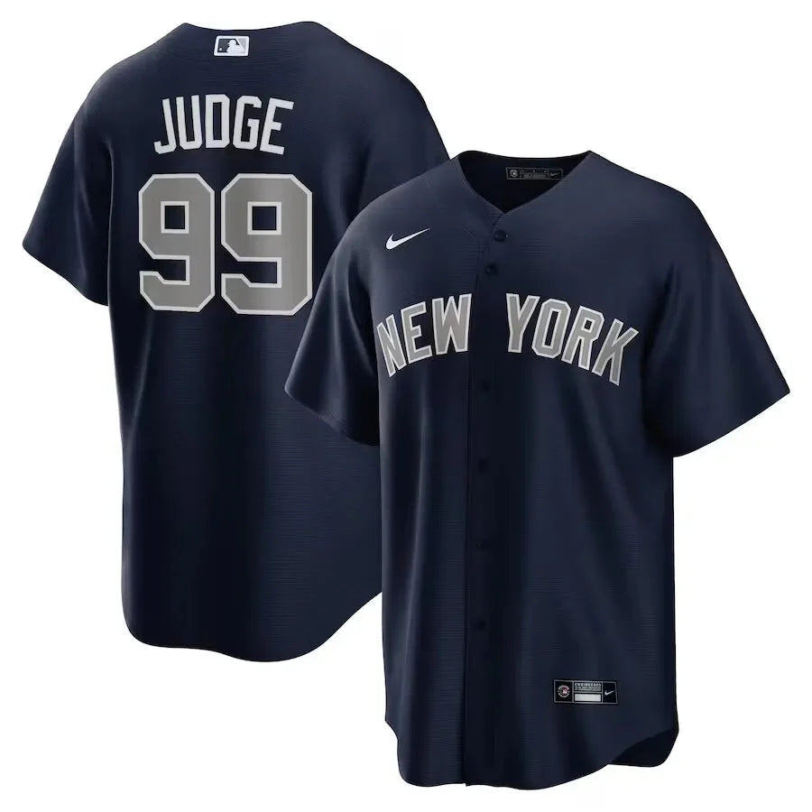Jersey MLB New York Yankees Alternativa Torcedor Masculina Azul Marinho Aaron Judge 99