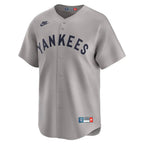 Jersey MLB New York Yankees Away Throwback Cooperstown Collection Limited Torcedor Masculina Cinza Babe Ruth 3