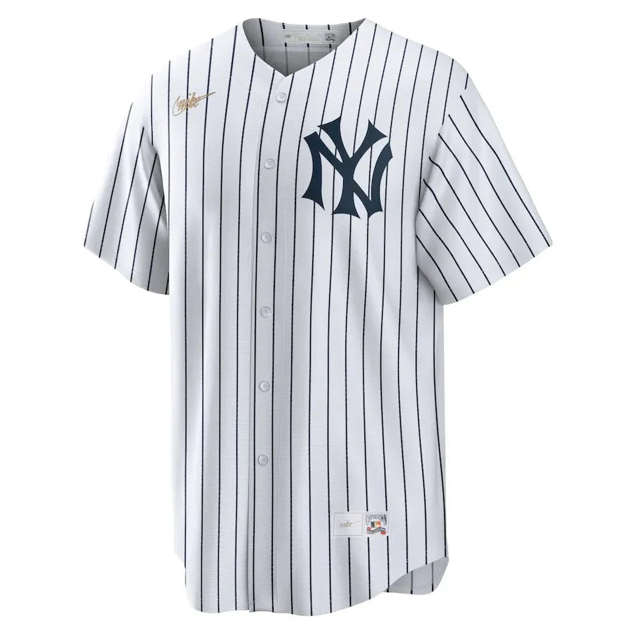 Jersey MLB New York Yankees Home Cooperstown Collection Torcedor Masculina Branca Babe Ruth 3