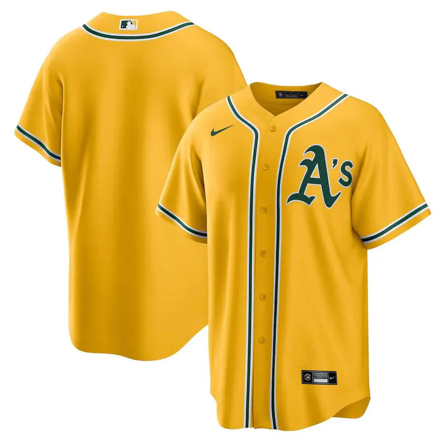 Jersey MLB Oakland Athletics Alternate Torcedor Masculina Amarela