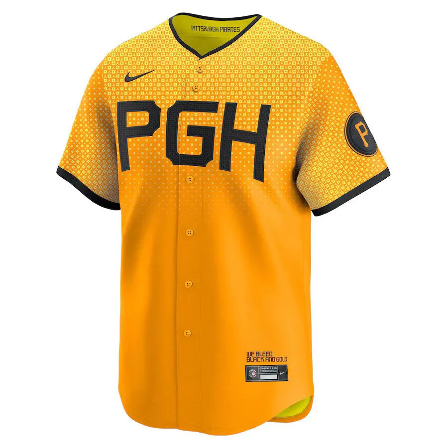 Jersey MLB Pittsburgh Pirates Gold City Connect Torcedor Masculina