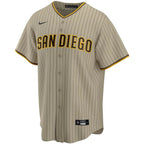 Jersey MLB San Diego Padres Raod Torcedor Masculina Listrada Marrom