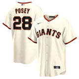 Jersey MLB San Francisco Giants I Torcedor Masculina Bege Buster Posey 28