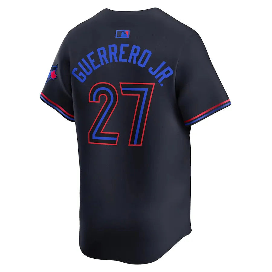 Jersey MLB Toronto Blue Jays City Connect Torcedor Masculina Azul Marinho Vladimir Guerrero Jr. 27