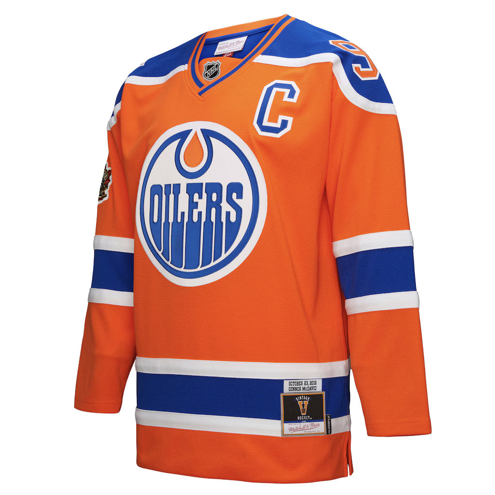 Men's Mitchell & Ness Connor McDavid Orange Edmonton Oilers Power