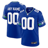 Seattle Seahawks - Royal Throwback Custom Jersey