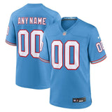 Tennessee Titans - Oilers Throwback Custom Game Jersey - Light Blue